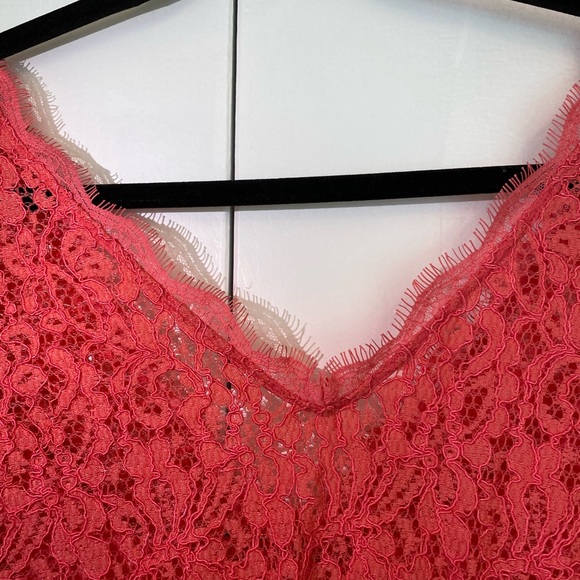 Adrianna Papell Maxi Lace Dress in Coral - Picture 7 of 12